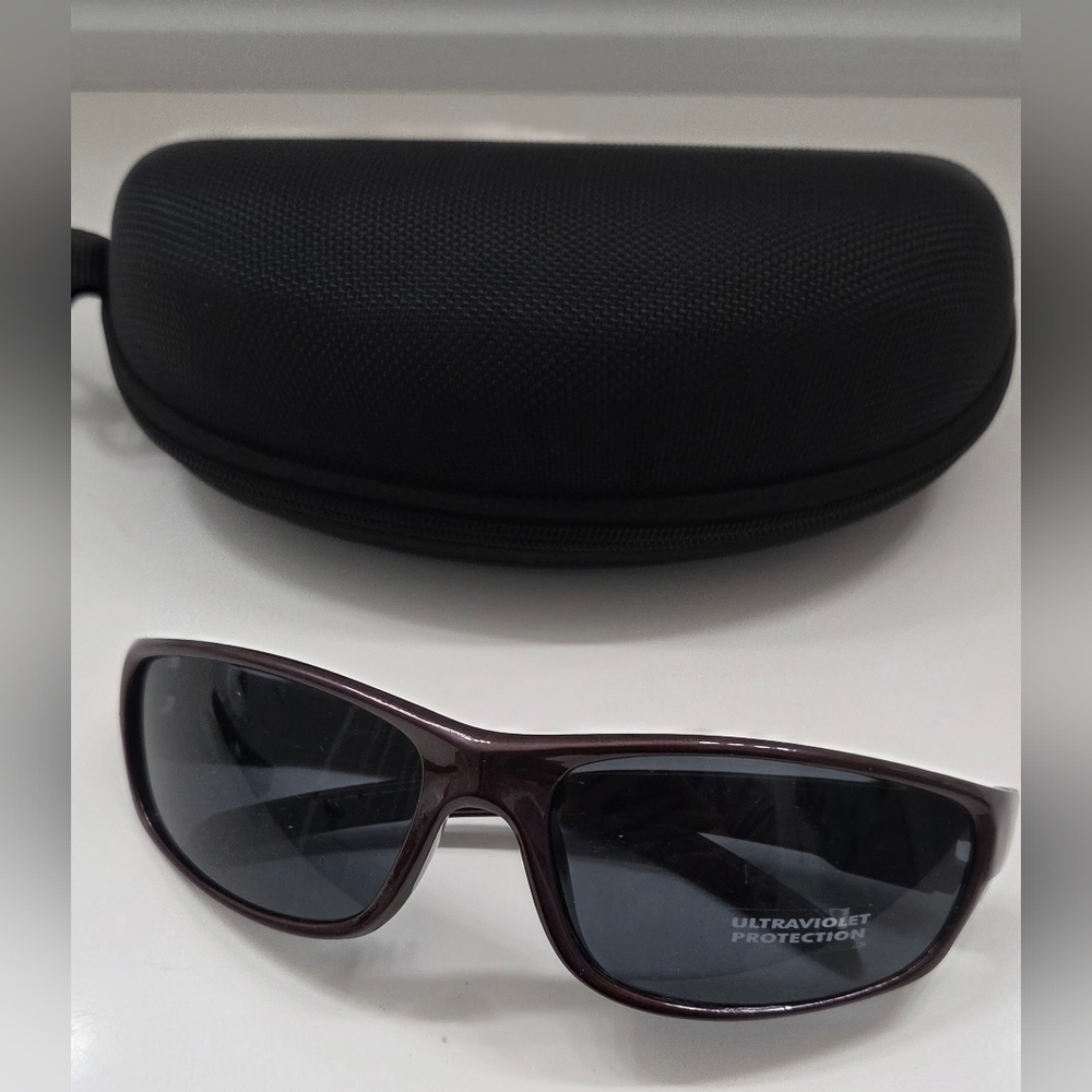 Burgundy Rectangular Uv Protection Sunglasses W/ … - image 6
